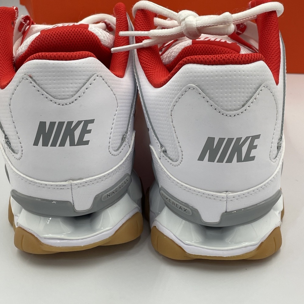 Nike Reax 8 TR Mesh Mens Training Shoes White Wolf Grey Red 621716-103 Size 9.5 - Picture 4 of 7
